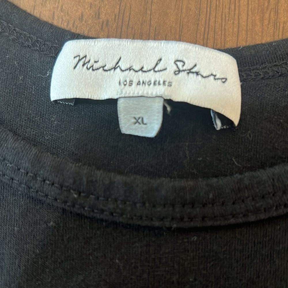 Michael Stars Theo Tank Jumpsuit Black Ankle Crop Pull On Sz XL Minimalist Soft - Picture 4 of 7